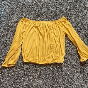 Off shoulder yellow top